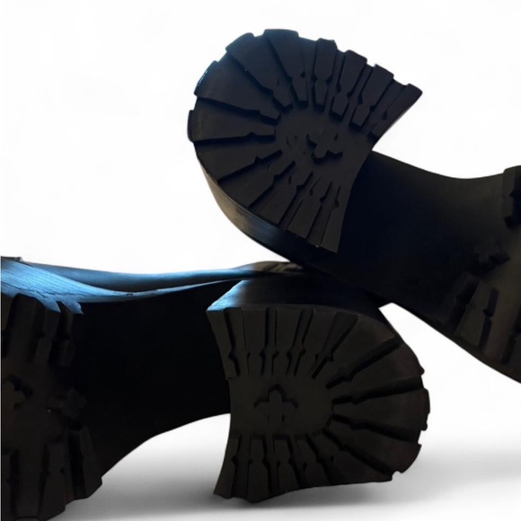 Demonia Black Chunky Platform Heeled Boots - Picture 3 of 5